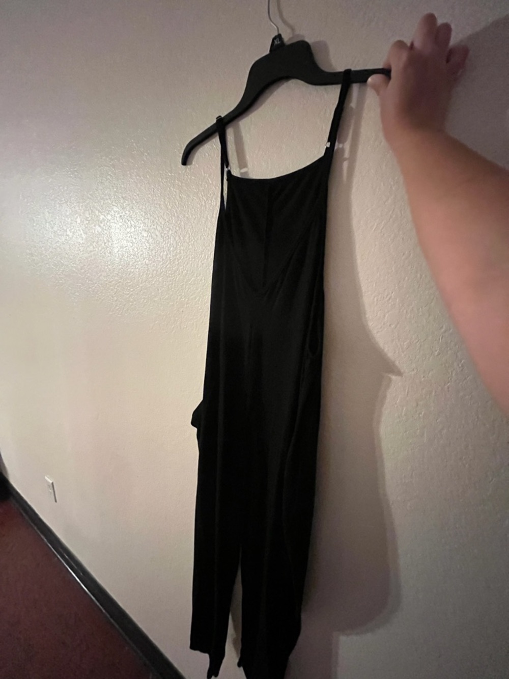 Black Women's Jumpsuit - Minimal Strappy Design